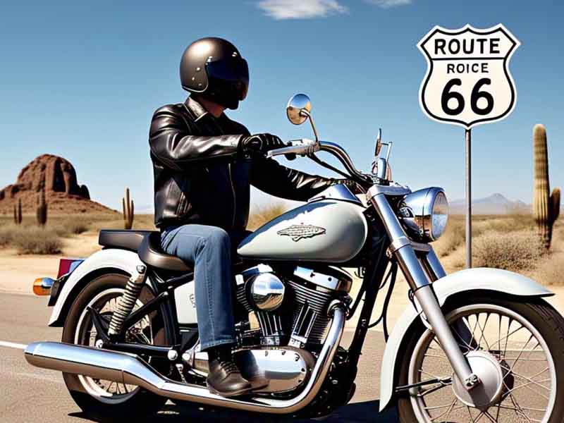 Motorcycle on Route 66